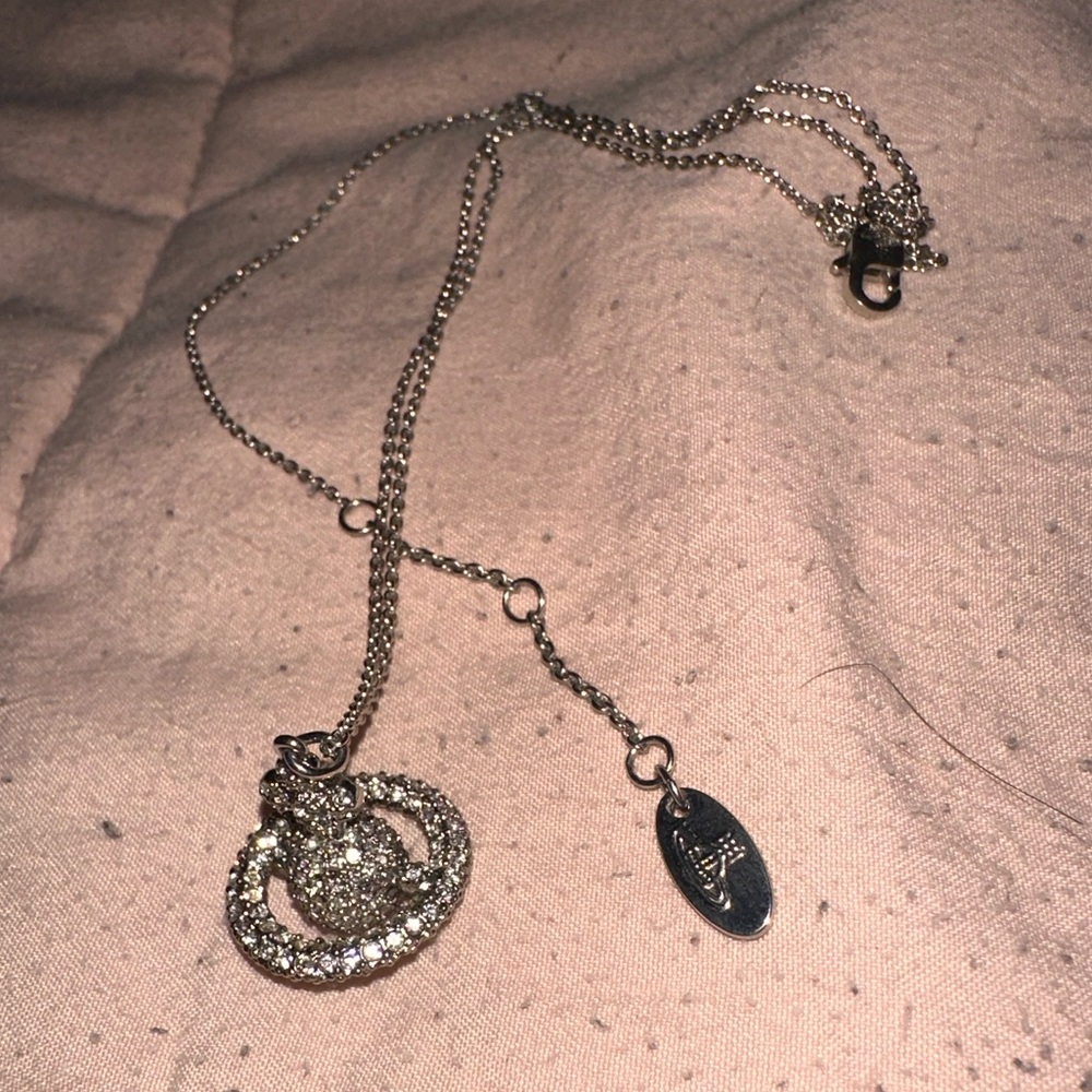 NEW VIVIENNE WESTWOOD DIAMOND ORB NECKLACE MID-LENGTH